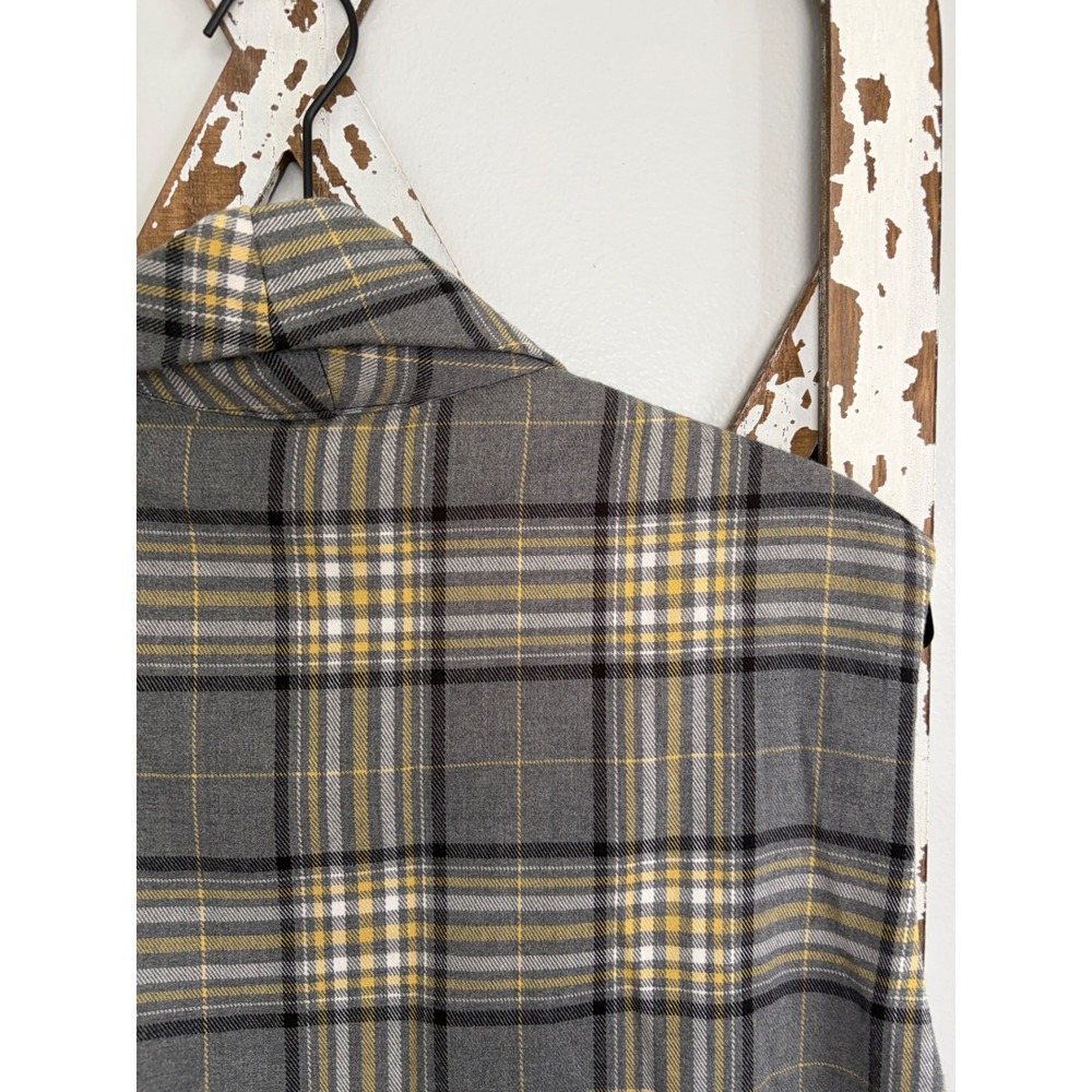 Plaid Long Open Sleeveless Vest Blazer Maxi L/XL - Picture 8 of 10
